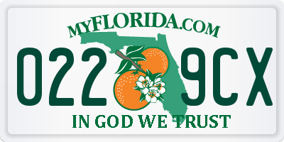 FL license plate 0229CX