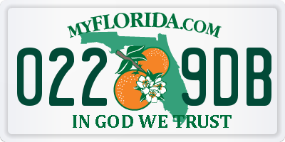 FL license plate 0229DB