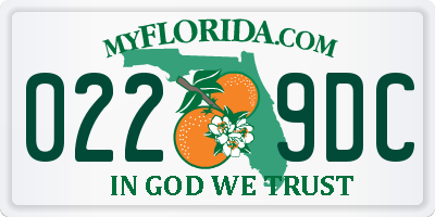 FL license plate 0229DC