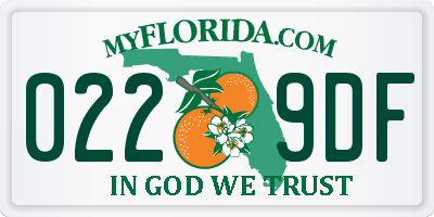 FL license plate 0229DF