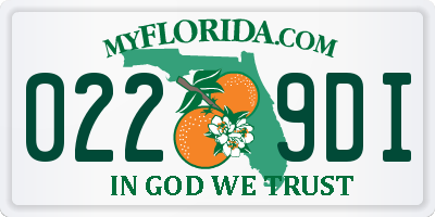 FL license plate 0229DI