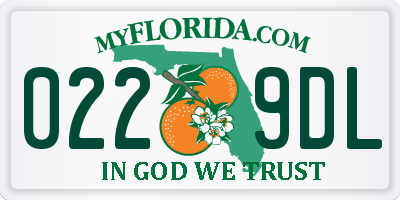 FL license plate 0229DL