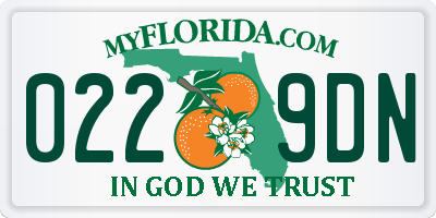 FL license plate 0229DN