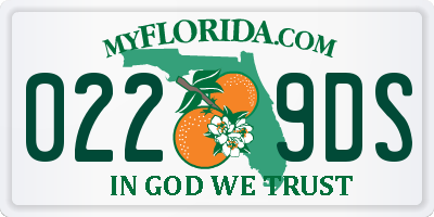 FL license plate 0229DS