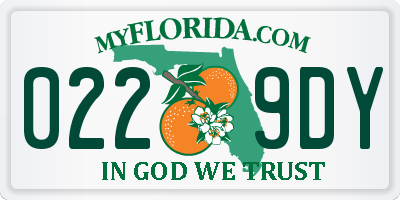 FL license plate 0229DY