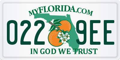 FL license plate 0229EE
