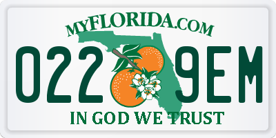 FL license plate 0229EM