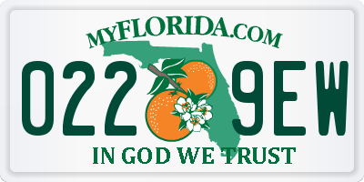 FL license plate 0229EW