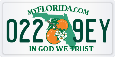 FL license plate 0229EY