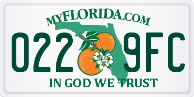 FL license plate 0229FC