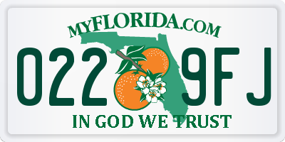 FL license plate 0229FJ