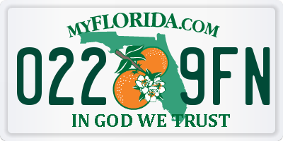FL license plate 0229FN