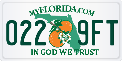 FL license plate 0229FT