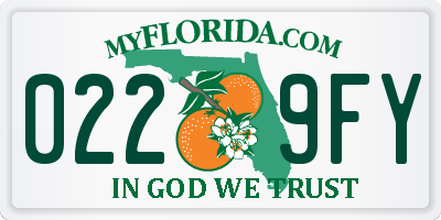 FL license plate 0229FY