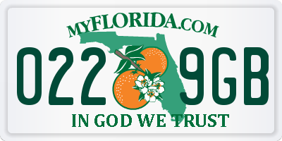 FL license plate 0229GB