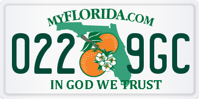 FL license plate 0229GC