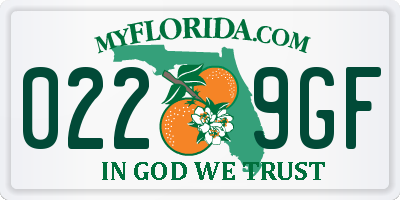 FL license plate 0229GF