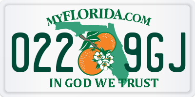 FL license plate 0229GJ