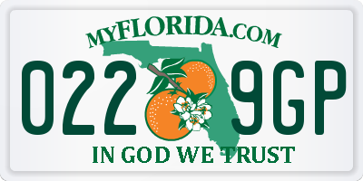 FL license plate 0229GP