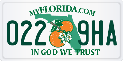 FL license plate 0229HA