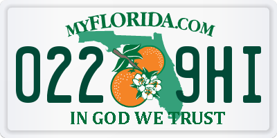 FL license plate 0229HI