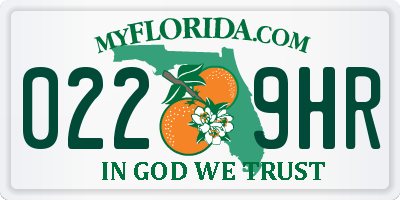 FL license plate 0229HR