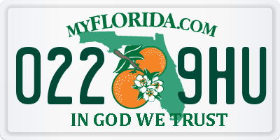 FL license plate 0229HU