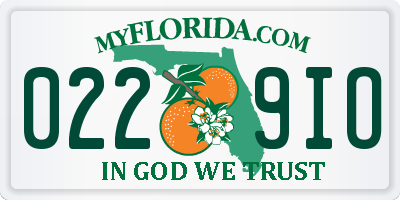 FL license plate 0229IO