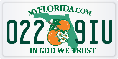 FL license plate 0229IU