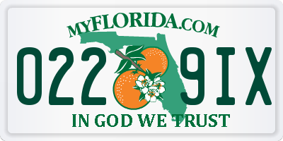 FL license plate 0229IX