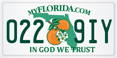 FL license plate 0229IY