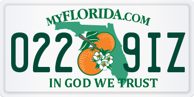 FL license plate 0229IZ