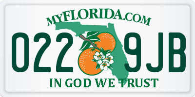 FL license plate 0229JB