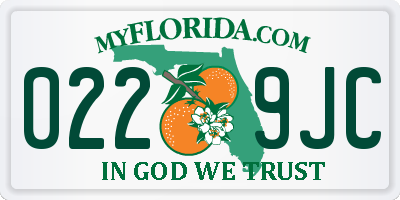 FL license plate 0229JC
