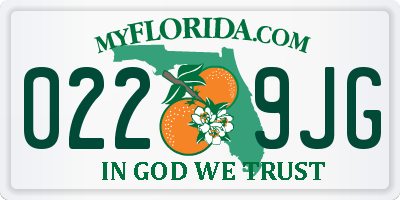 FL license plate 0229JG