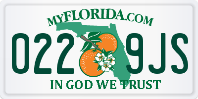 FL license plate 0229JS