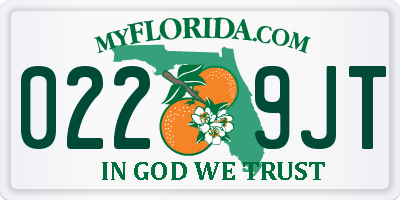 FL license plate 0229JT