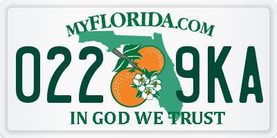 FL license plate 0229KA