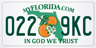 FL license plate 0229KC