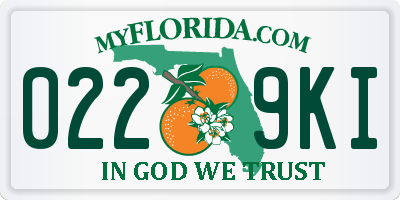 FL license plate 0229KI