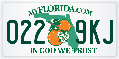 FL license plate 0229KJ