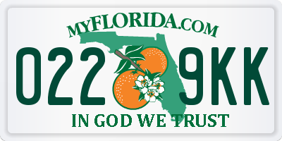 FL license plate 0229KK