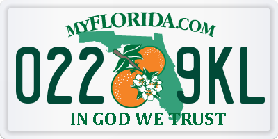 FL license plate 0229KL