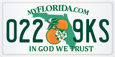 FL license plate 0229KS