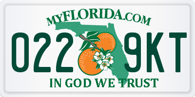 FL license plate 0229KT