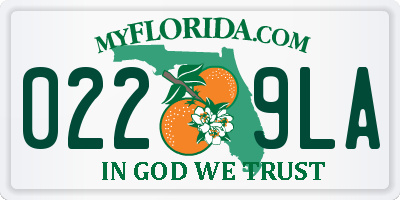 FL license plate 0229LA