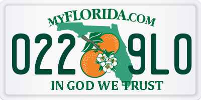 FL license plate 0229LO