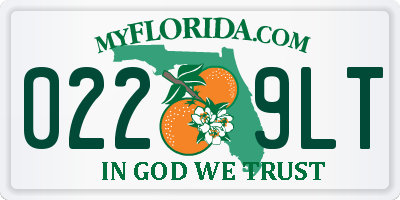 FL license plate 0229LT