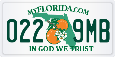 FL license plate 0229MB