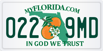 FL license plate 0229MD